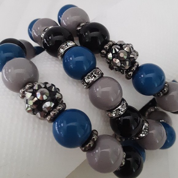 Paparazzi Stretch Bracelet Sets and Red Bead Rhinestone Bracelet - Picture 3 of 7